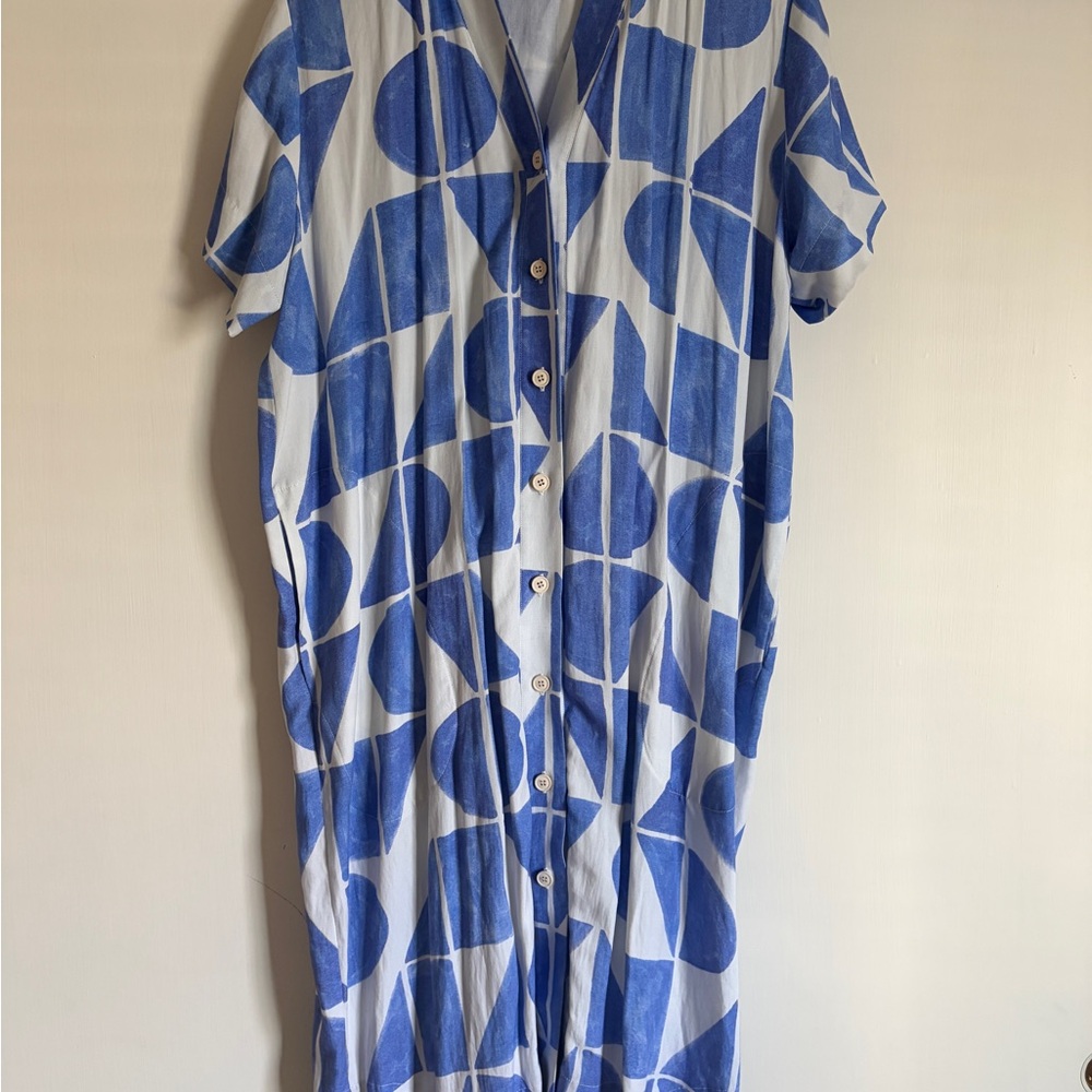 Blue Geometric Duster - Picture 4 of 11